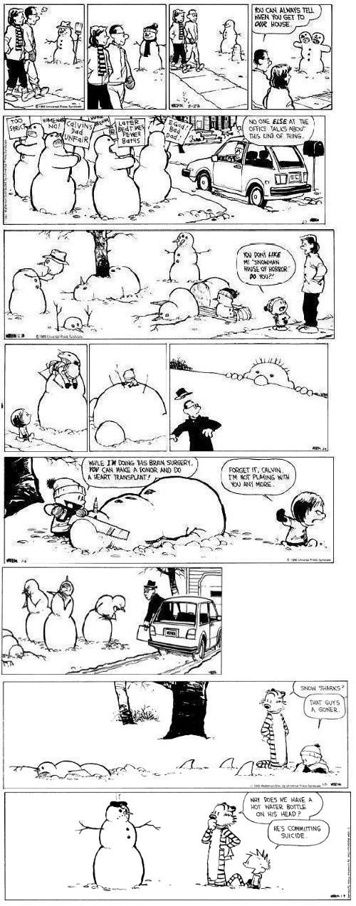 calvin and hobbes snowmen. Calvin and his Snowmen